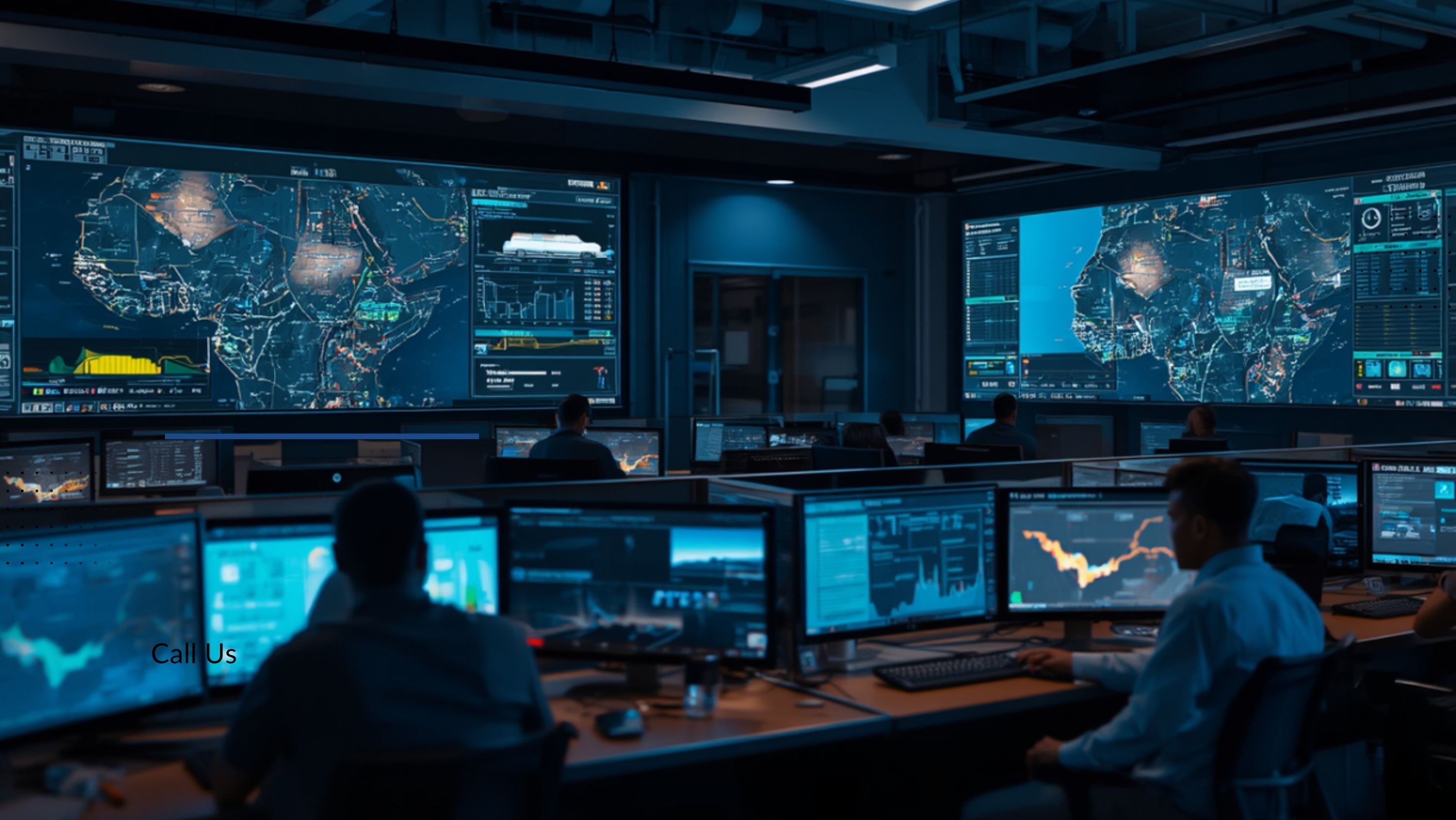 Fleet operations team monitoring GPS tracking systems
